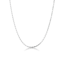 Cadena acanalada en oro blanco de 18k, 50 cm