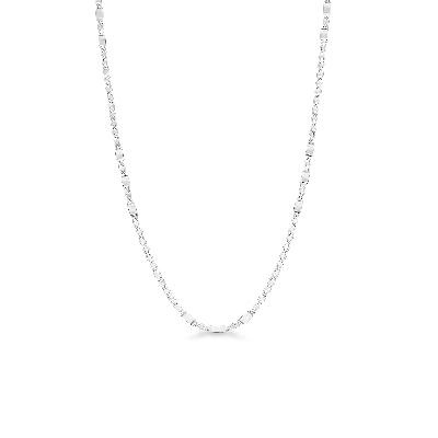 Cadena plana en oro blanco 18k, 50 cm