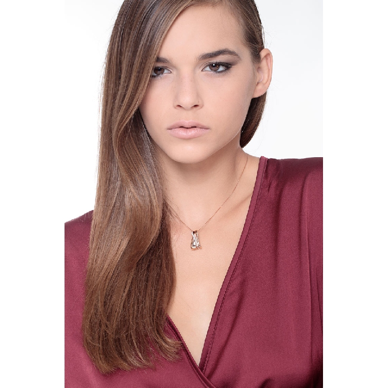 Collar en oro blanco y rosa de 18k con diamantes Collar en oro blanco y rosa de 18k con diamantes