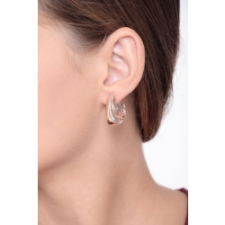 Pendientes en oro blanco y rosa de 18k con diamantes 2