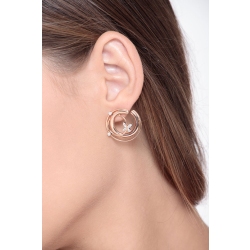 Pendientes ovalados en oro rosa y blanco 18k 2