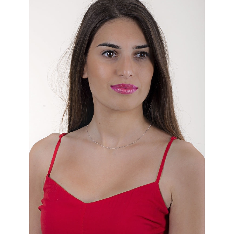 Cadena con pequeñas esferas en oro blanco 18k 40 cm Cadena con pequeñas esferas en oro blanco 18k 40 cm