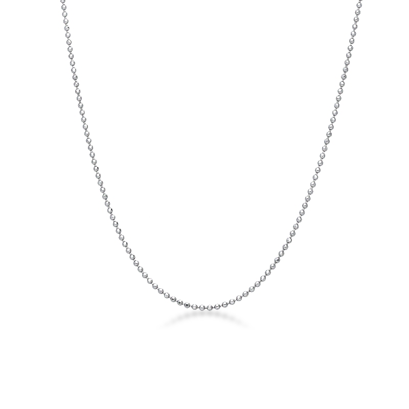 Cadena con pequeñas esferas en oro blanco 18k 40 cm Cadena con pequeñas esferas en oro blanco 18k 40 cm