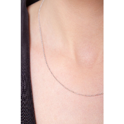 Cadena de bolitas en oro blanco 18k 45 cm