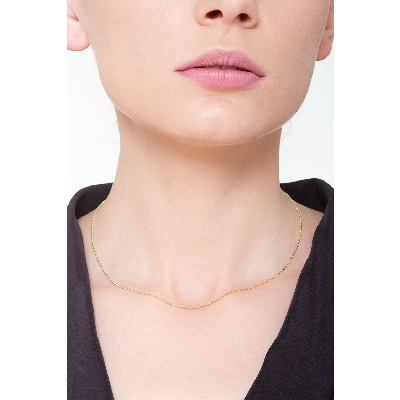 Collar con pequeñas bolitas en oro amarillo de 18k