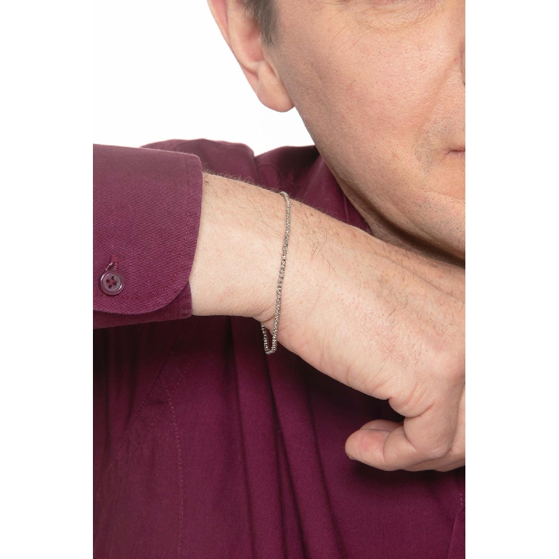 Pulsera en oro blanco 750 con delicadas bolitas