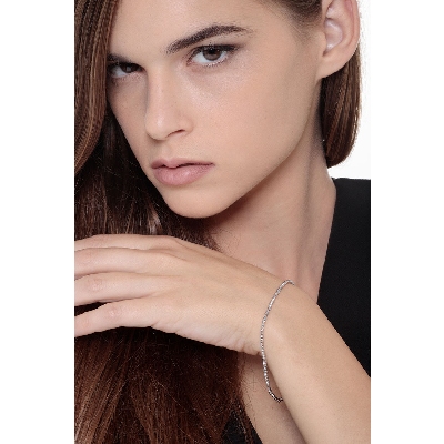 Pulsera en oro blanco 750 con delicadas bolitas