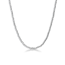 Collar con esferas diamantadas en oro blanco 18k cm 40