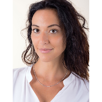 Cadena bolitas diamantadas en oro blanco 18k, 45 cm