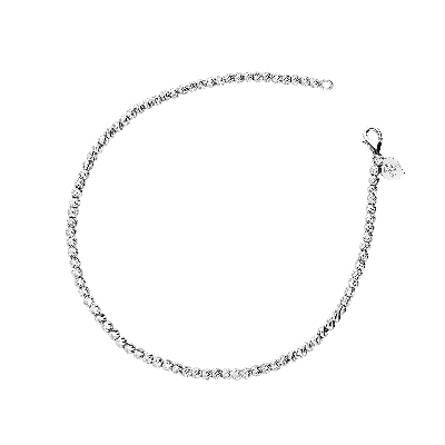 Pulsera de fantasía con bolitas en oro blanco godronado