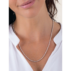 Collar con esferas diamantadas en oro blanco 18k 2