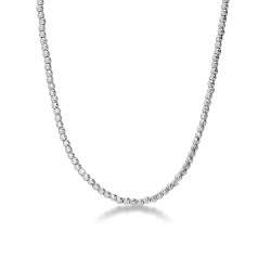 Collar con esferas diamantadas en oro blanco 18k
