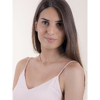 Cadena con esferas diamantadas en oro amarillo 18k