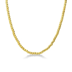 Cadena con esferas diamantadas en oro amarillo 18k