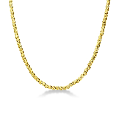 Gargantilla con esferas diamantadas en oro amarillo 18k