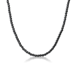 Cadena de bolitas diamantadas en oro negro 18k