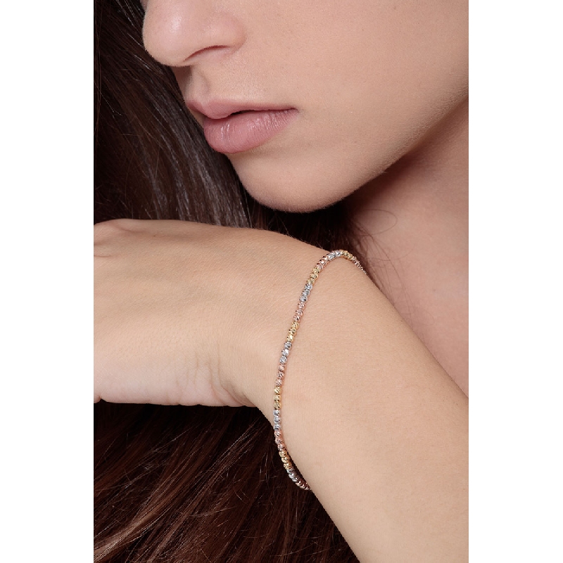Pulsera con bolas diamantadas en oros 18k Pulsera con bolas diamantadas en oros 18k