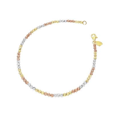Pulsera con bolas diamantadas en oros 18k