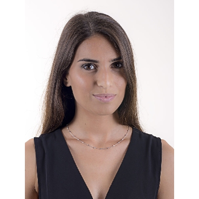 Collar en oro blanco 18k con óvalos diamantados