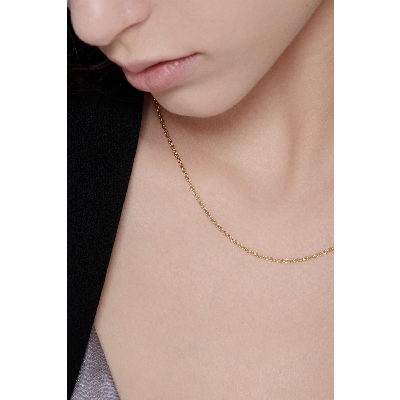 Cadena rolo oro amarillo 18k 45 cm