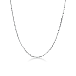 Cadena rolo en oro blanco de 18k, 45 cm