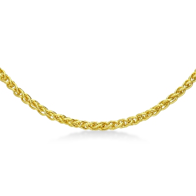 Cadena espiga en oro amarillo 18k, 50 cm