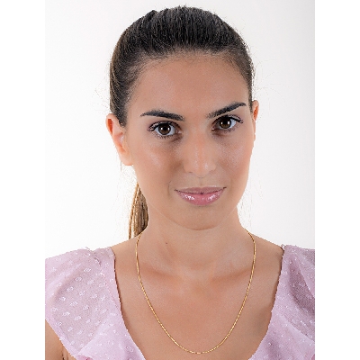 Cadena espiga en oro amarillo 18k, 50 cm