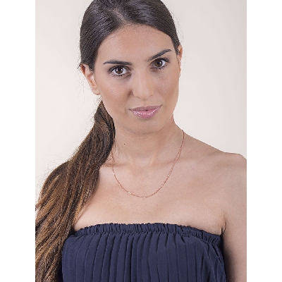 Cadena veneziana godronada en oro rosa 45 cm