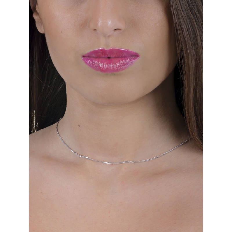 Collar oro blanco 18k cadena veneziana 40 cm