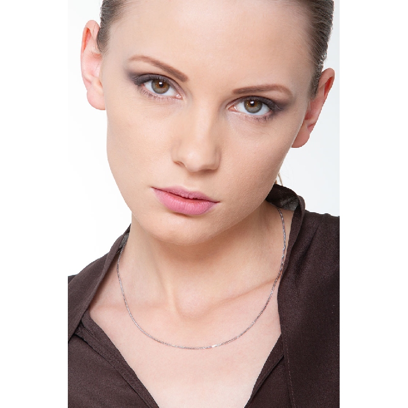 Collar oro blanco 18k cadena veneziana 45 cm