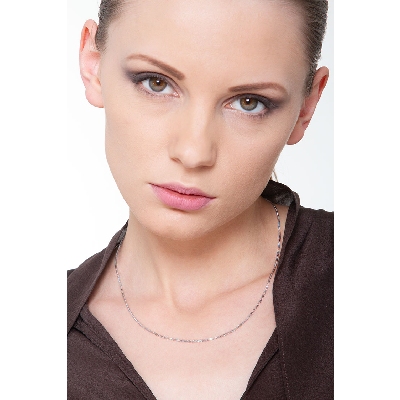 Collar oro blanco 18k cadena veneziana 45 cm