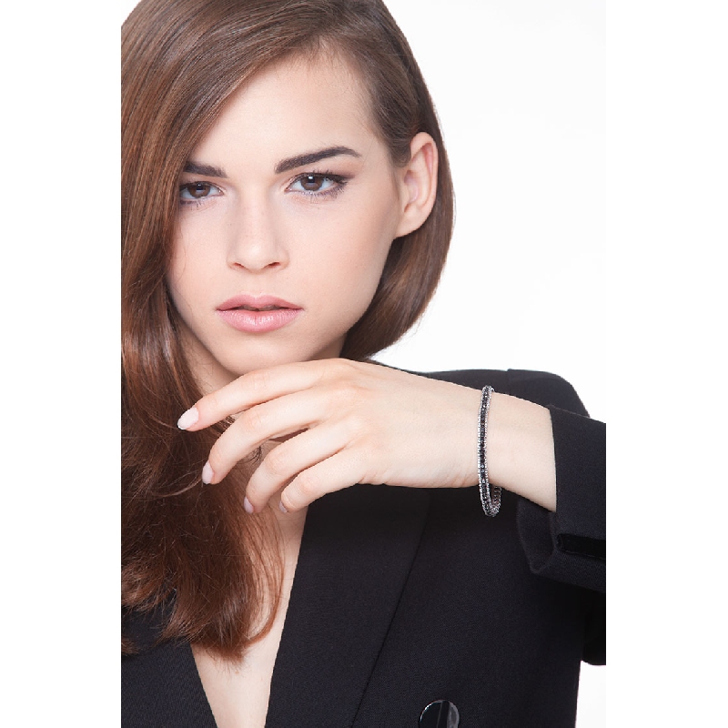 Pulsera Rivière Brillantes Negros y blancos 