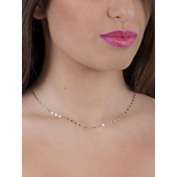 Collar clásico godronado en Oro Blanco 18k 2