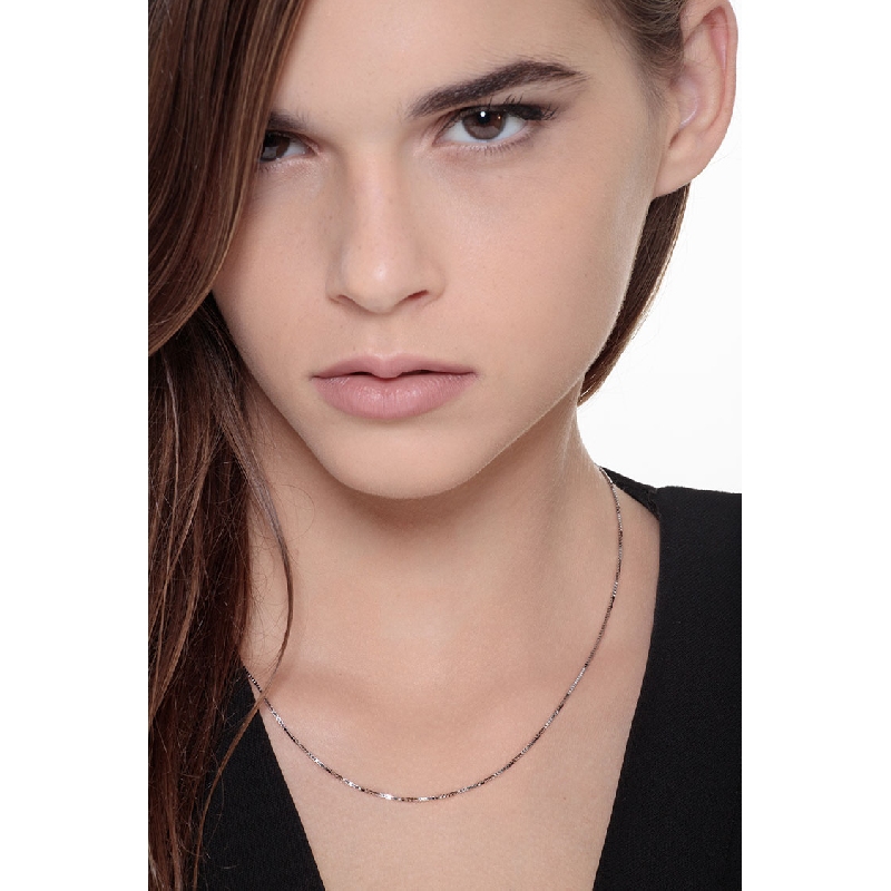 Collar 18k Oro Blanco 45 cm cadena veneziana