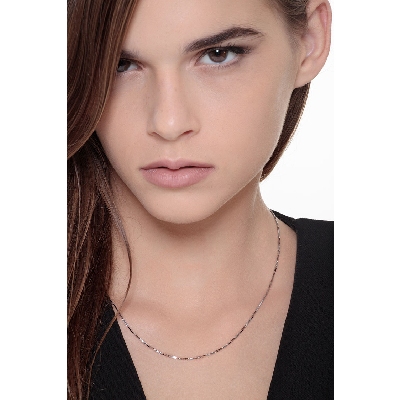 Collar 18k Oro Blanco 45 cm cadena veneziana