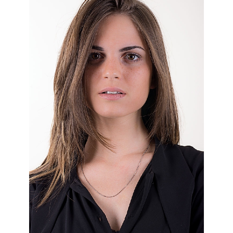 Cadena de estilo veneciano oro blanco 18 quilates, 50 cm