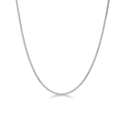Cadena de estilo veneciano oro blanco 18 quilates, 50 cm