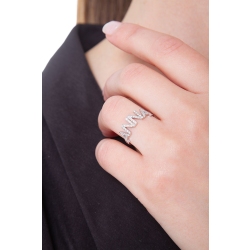 Anillo con nombre ANNA en oro blanco y diamantes 2