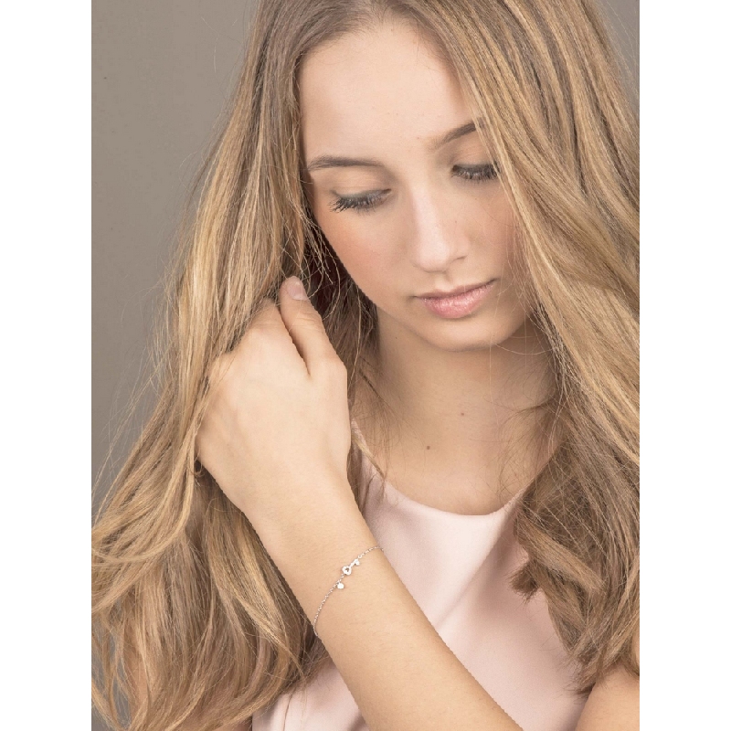 Pulsera con llave oro blanco 18 quilates con diamantes