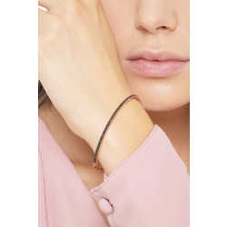 Brazalete rígido oro rosa 18k con diamantes negros 2