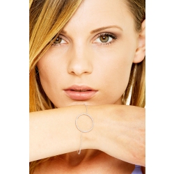 Pulsera de oro blanco 18k con un círculo 25 mm diamantes 2
