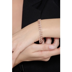Brazalete en oro rosa 18k con diamantes en eslabones 2