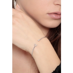 Pulsera rígida en oro blanco 18k con letra Z 2