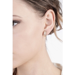 Aros en oro rosa de 18 quilates con diamantes  2