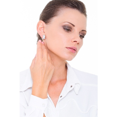 Aros Diamantes en Oro Blanco 18k