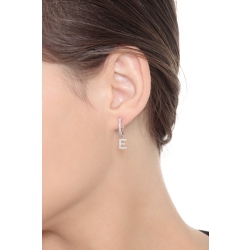 Colgante mono con letra E en diamantes 2