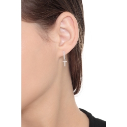 Colgante pendiente con letra T en oro blanco y diamantes 2