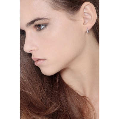 Pendientes aro oro blanco 18k con diamantes talla brillante