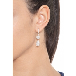 Pendientes en oro blanco de 18k con colgantes de pavé de diamantes 2
