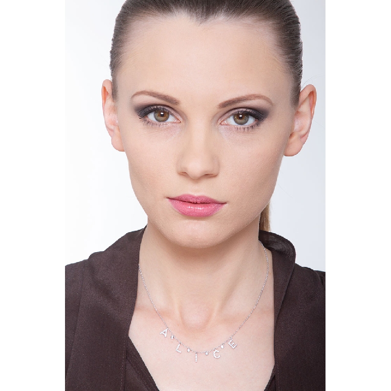 Collar personalizado nombre ALICE oro y diamantes Collar personalizado nombre ALICE oro y diamantes